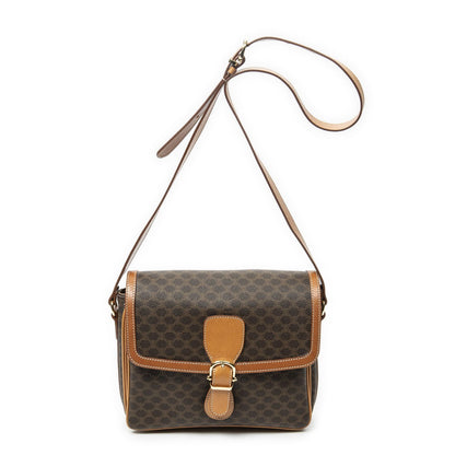 Celine Vintage Bucket Crossbody Brown Macadam Canvas