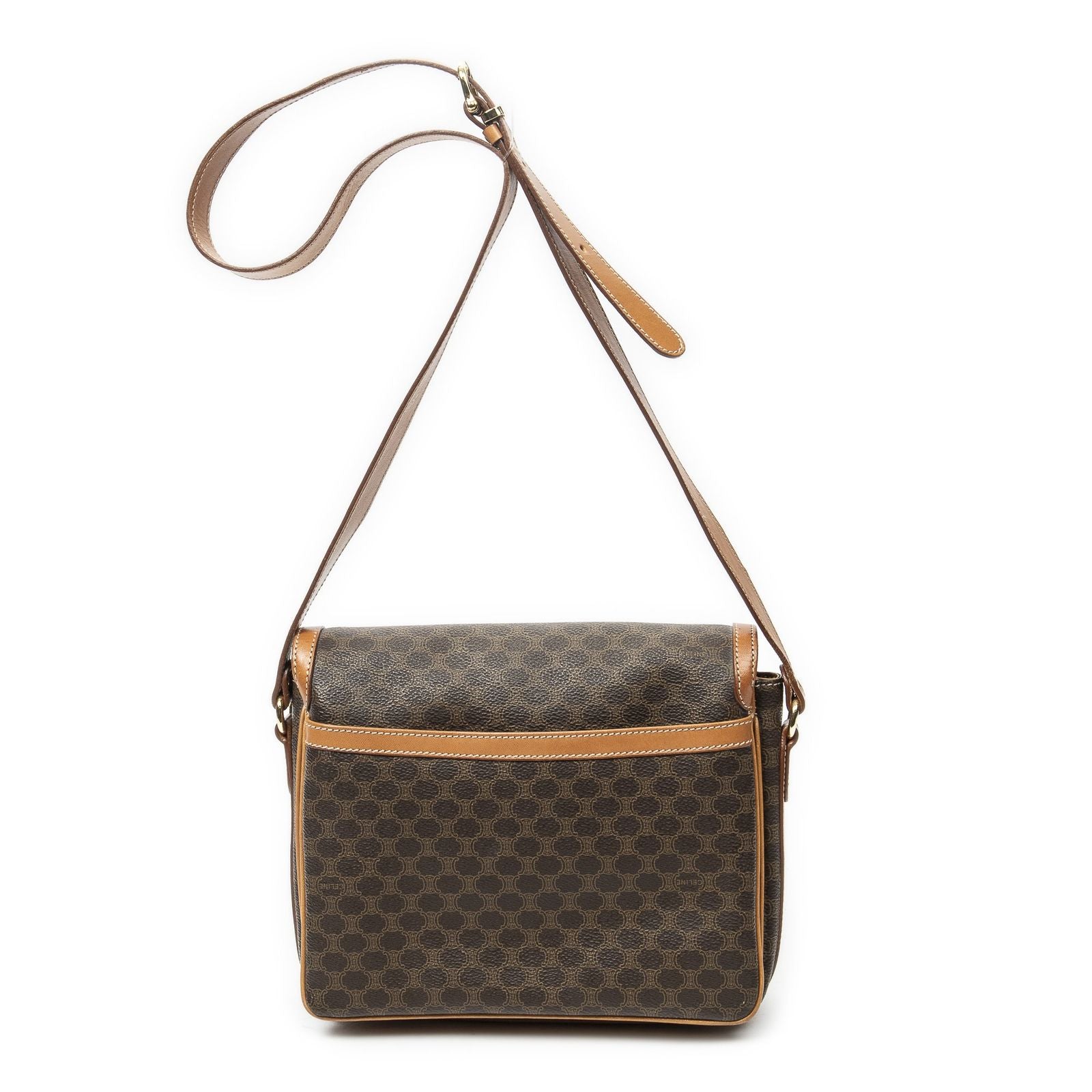 Celine Vintage Bucket Crossbody Brown Macadam Canvas — view 5