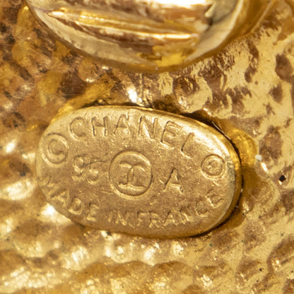 Chanel CC Logo Round Clip Type Earrings Gold Plated — view 3