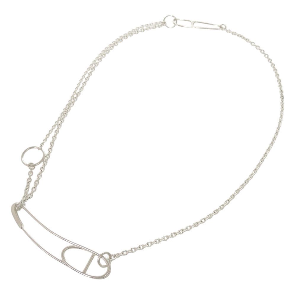 Hermes Chaine D'ancre Punk Long 925 Sterling Silver Necklace