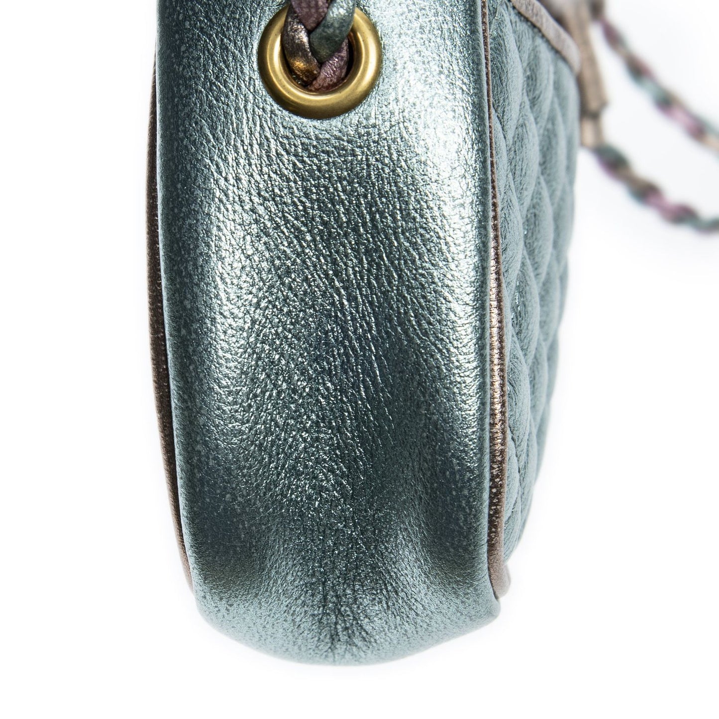 Gucci Trapuntata Mini Camera Crossbody Light Pink Light Blue Matelasse Metallic — view 8