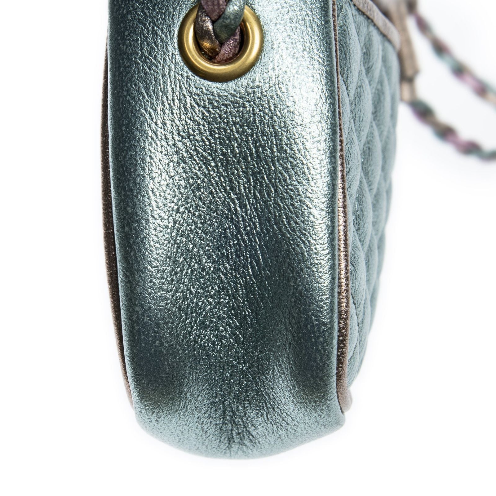 Gucci Trapuntata Mini Camera Crossbody Light Pink Light Blue Matelasse Metallic — view 8