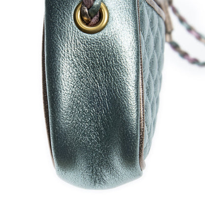 Gucci Trapuntata Mini Camera Crossbody Light Pink Light Blue Matelasse Metallic — view 8