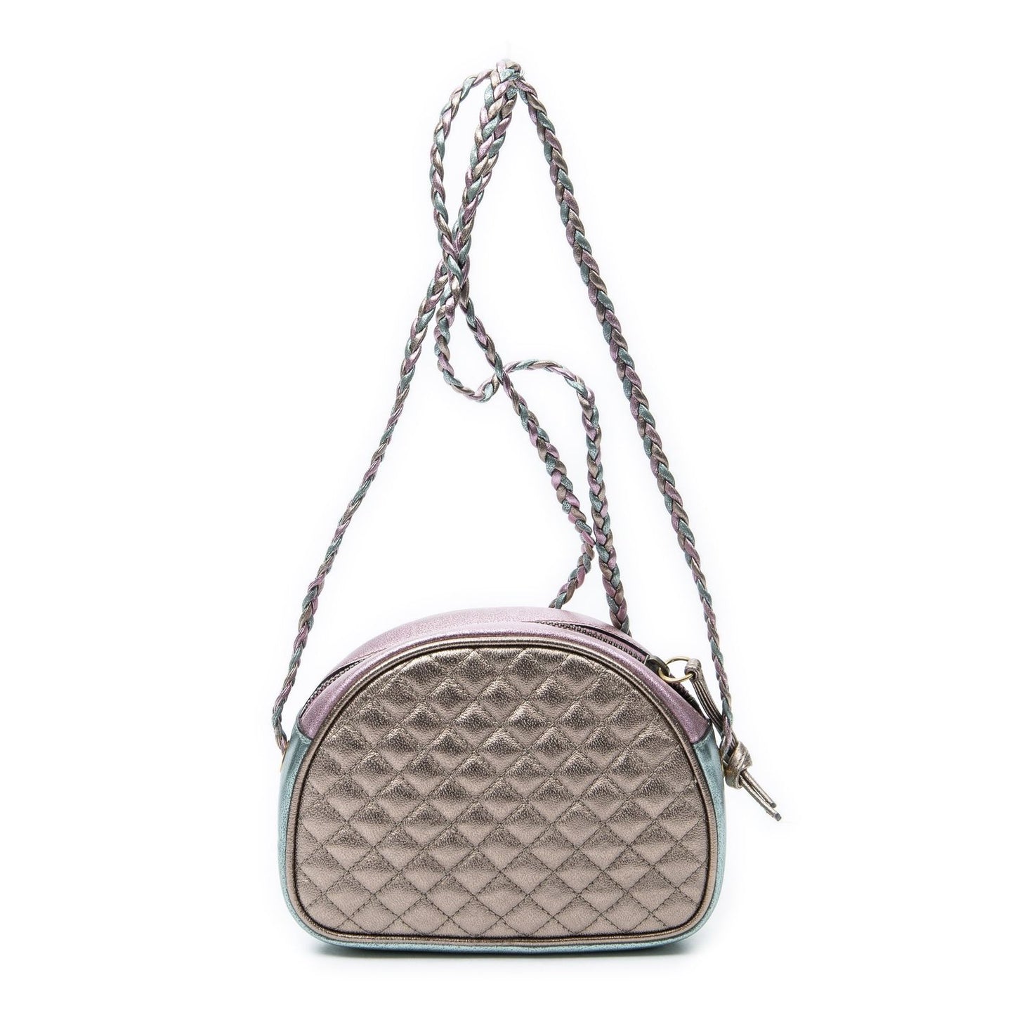 Gucci Trapuntata Mini Camera Crossbody Light Pink Light Blue Matelasse Metallic — view 5