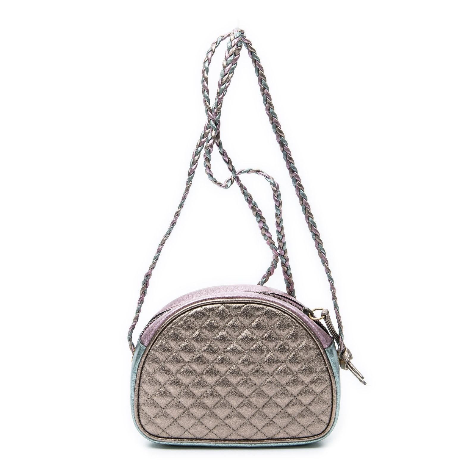 Gucci Trapuntata Mini Camera Crossbody Light Pink Light Blue Matelasse Metallic — view 5