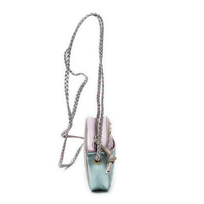 Gucci Trapuntata Mini Camera Crossbody Light Pink Light Blue Matelasse Metallic — view 4