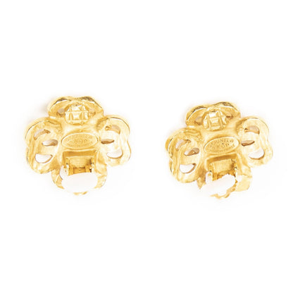 Chanel CC Logo Clip Type Earrings Gold Plated — view 3