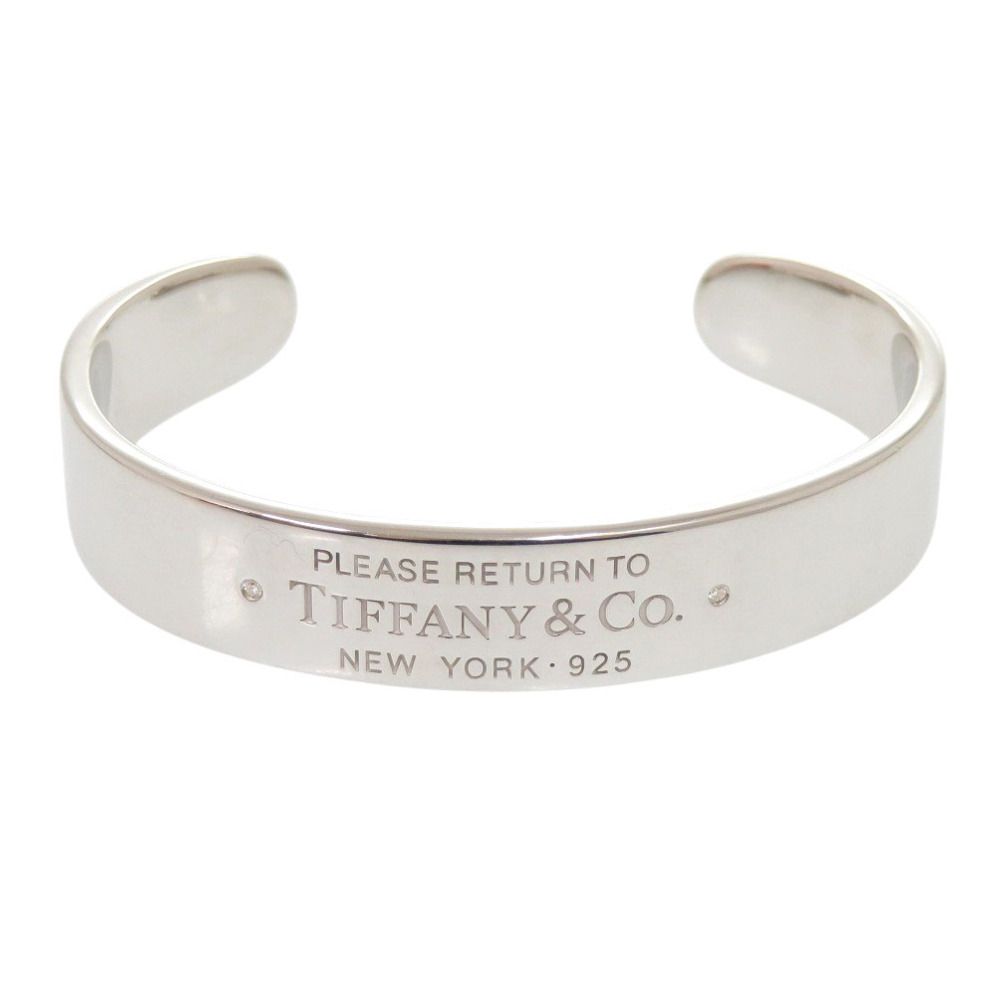 Tiffany & Co Return to Conarrow Calf 925 Sterling Silver Diamond Bangle Bracelet