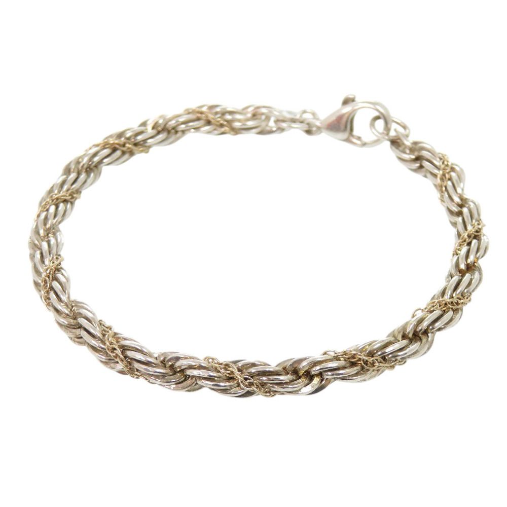 Tiffany & Co Twisted Trope 925 Sterling Silver Gold Bracelet