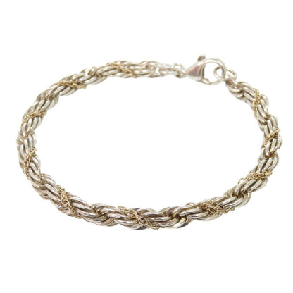 Tiffany & Co Twisted Trope 925 Sterling Silver Gold Bracelet