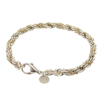 Tiffany & Co Twisted Trope 925 Sterling Silver Gold Bracelet — view 2