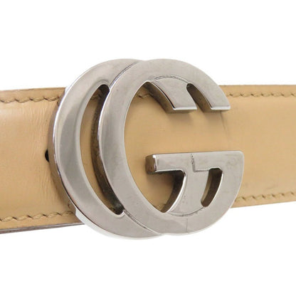 Gucci Interlocking Leather Beige Belt — view 4
