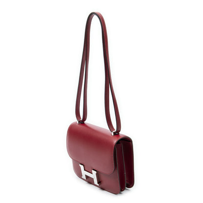 Hermes Mini Constance Bag Rouge Viftade Lacto Leather — view 2