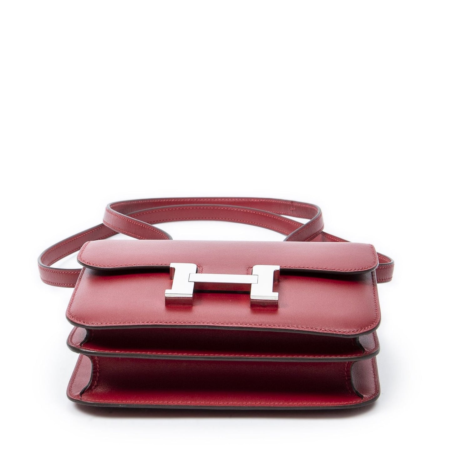 Hermes Mini Constance Bag Rouge Viftade Lacto Leather — view 6