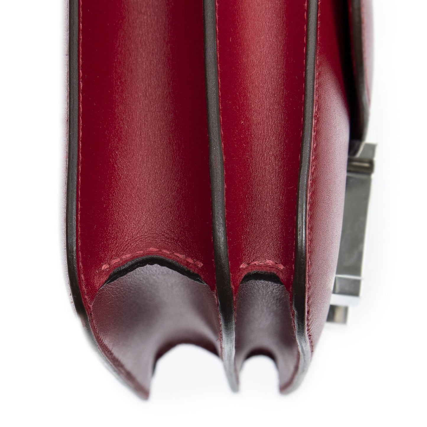 Hermes Mini Constance Bag Rouge Viftade Lacto Leather — view 8