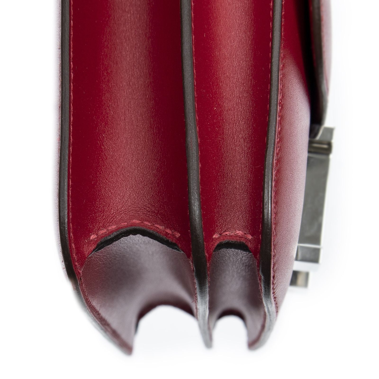 Hermes Mini Constance Bag Rouge Viftade Lacto Leather — view 8