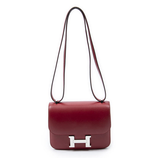 Hermes Mini Constance Bag Rouge Viftade Lacto Leather