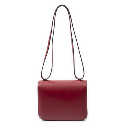 Hermes Mini Constance Bag Rouge Viftade Lacto Leather — view 5