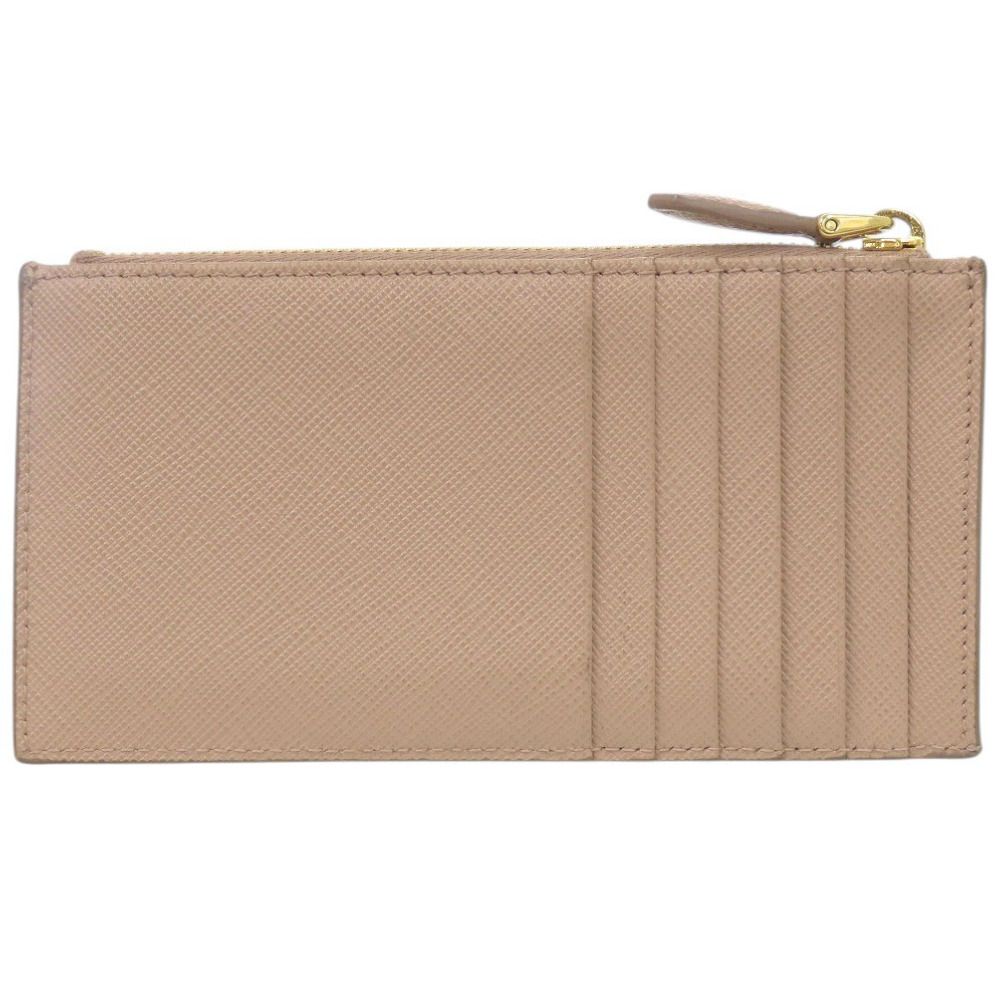 Prada Saffiano Triangle Leather Beige Fragment Case Wallet — view 2