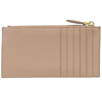 Prada Saffiano Triangle Leather Beige Fragment Case Wallet — view 2