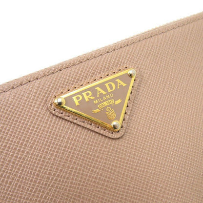 Prada Saffiano Triangle Leather Beige Fragment Case Wallet — view 5