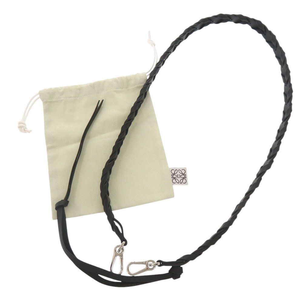 Loewe Braided Leather Black Shoulder Strap — view 2