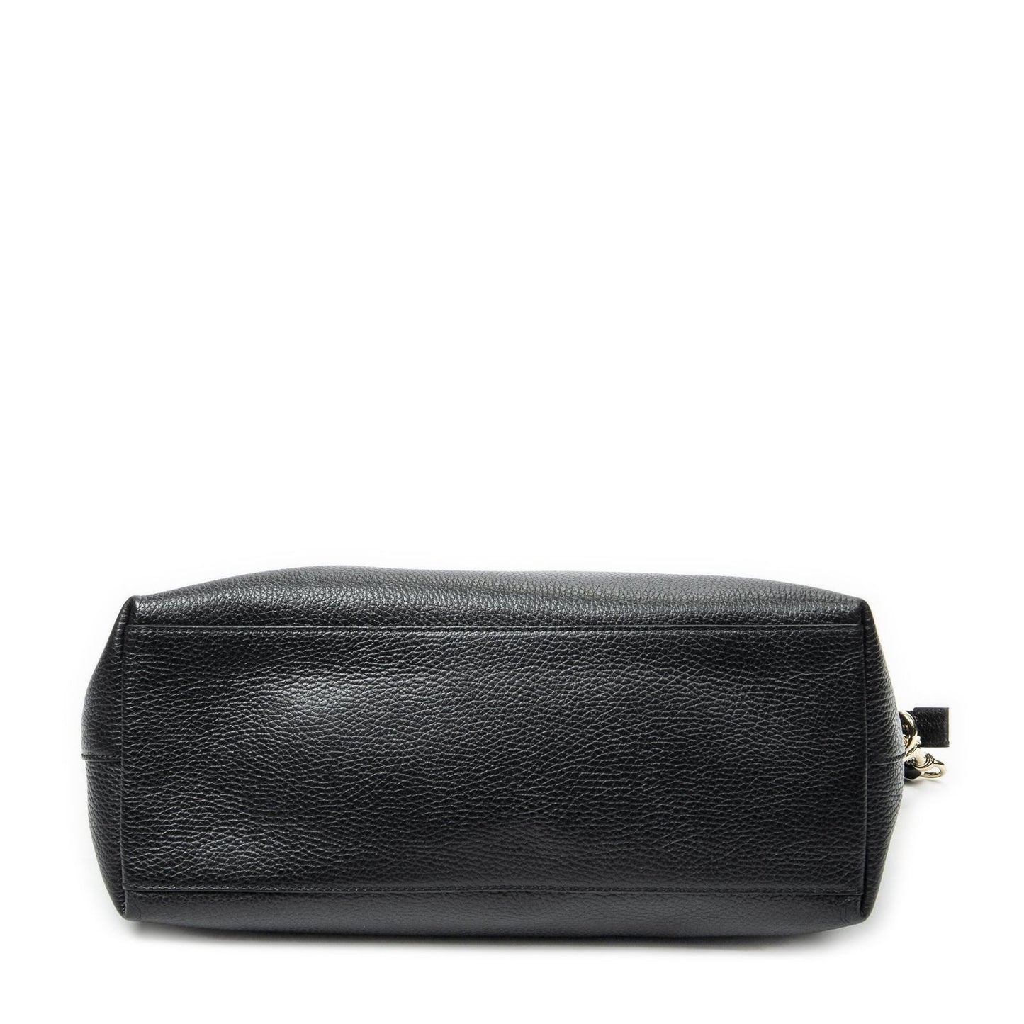 Gucci Large GG Charm Zip Tote Black Gray Calfskin Leather — view 6