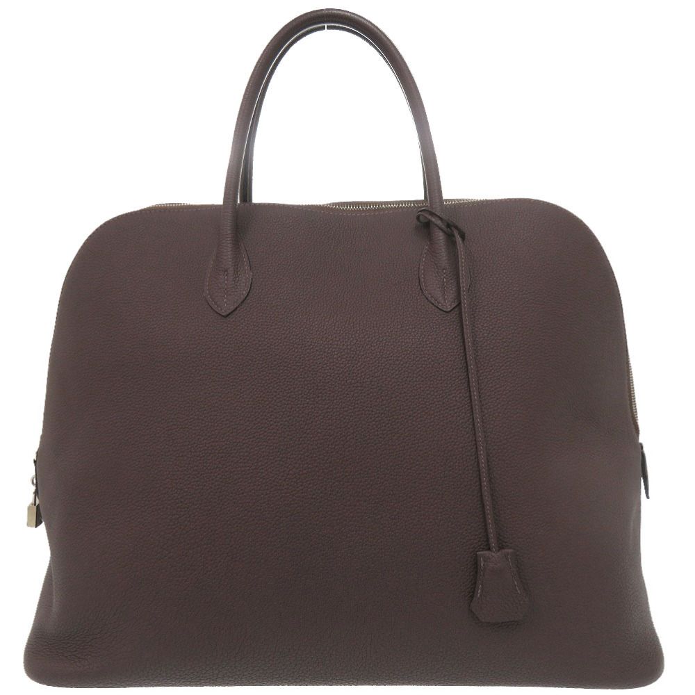 Hermes Bolide 45 Togo Ebene Silver Handbag