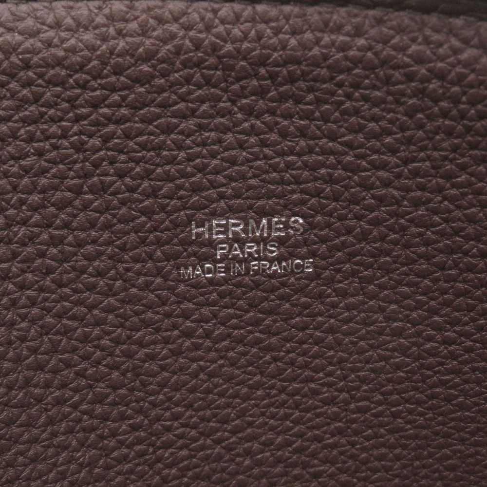 Hermes Bolide 45 Togo Ebene Silver Handbag — view 7