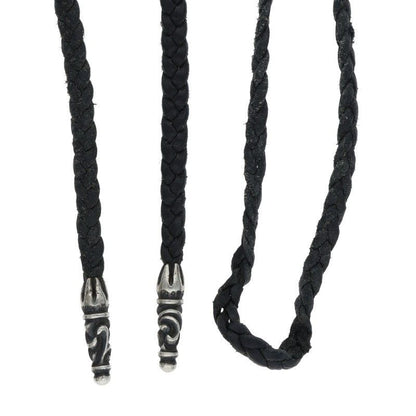 Chrome Hearts Leather Braid Scroll Necklace