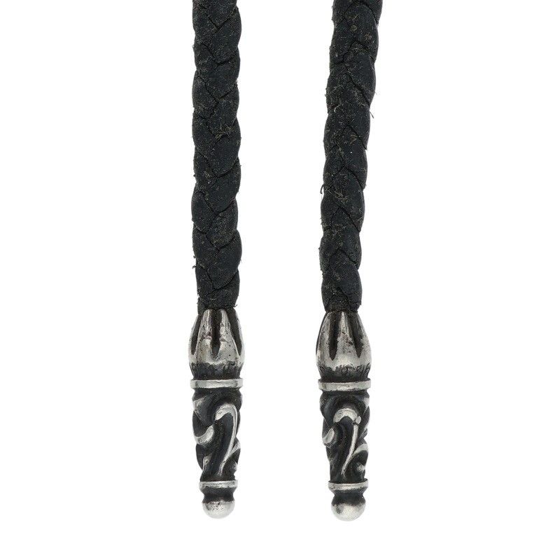Chrome Hearts Leather Braid Scroll Necklace — view 4
