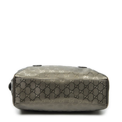 Gucci Small Shoulder Bag Metallic Blanc Zuguccissima Imprint Canvas — view 6