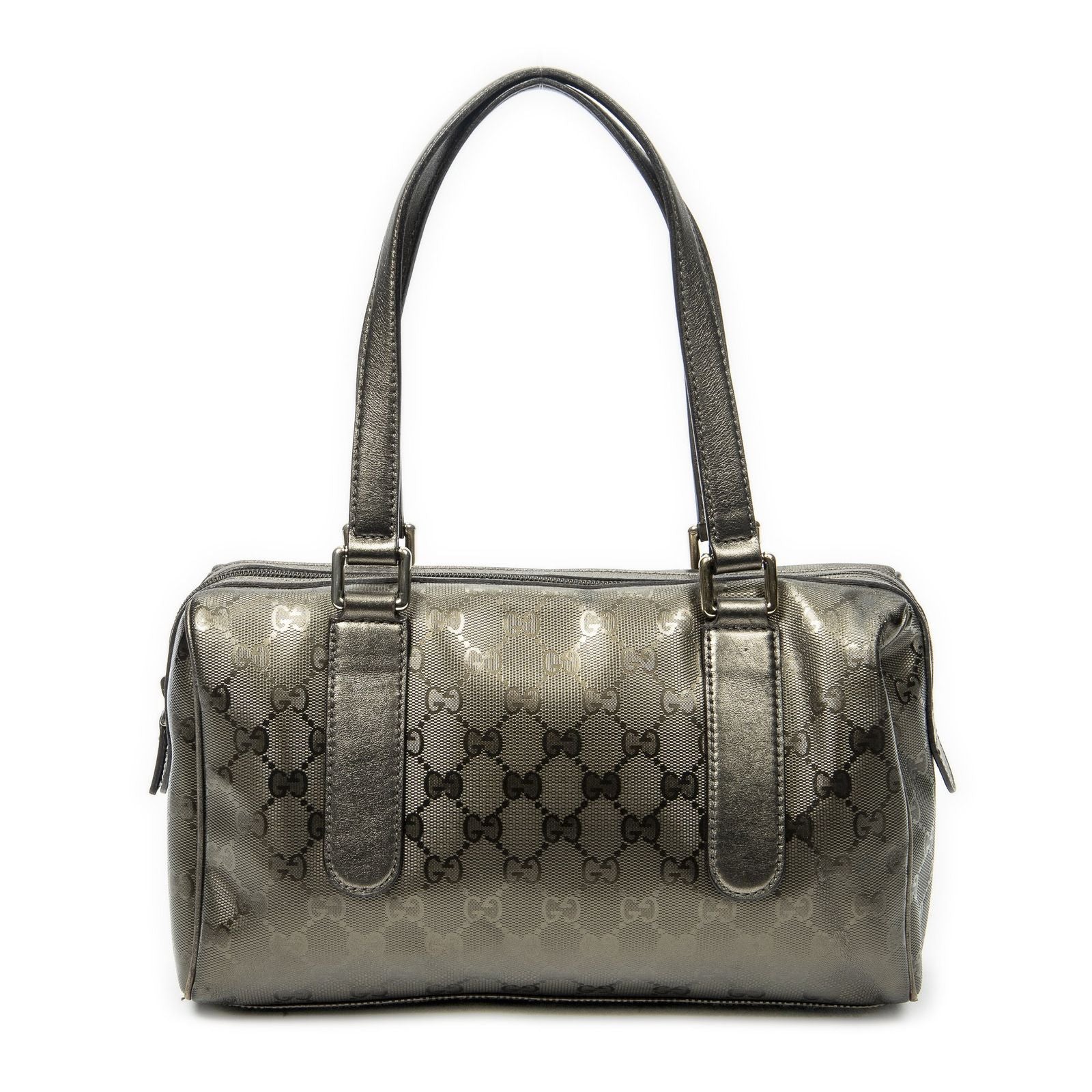 Gucci Small Shoulder Bag Metallic Blanc Zuguccissima Imprint Canvas