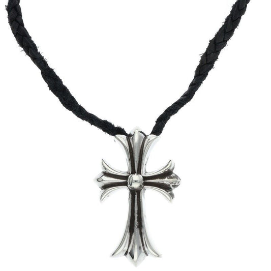 Chrome Hearts CH Crs Sml BC Small CH Cross Boro Chip Silver Necklace