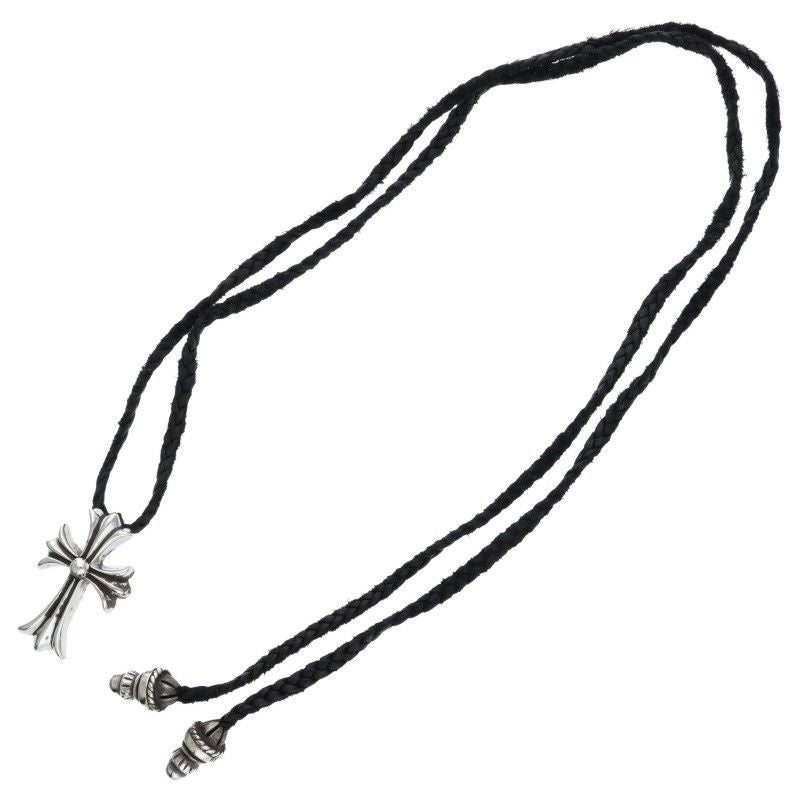 Chrome Hearts CH Crs Sml BC Small CH Cross Boro Chip Silver Necklace — view 2