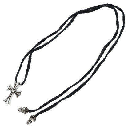 Chrome Hearts CH Crs Sml BC Small CH Cross Boro Chip Silver Necklace — view 2