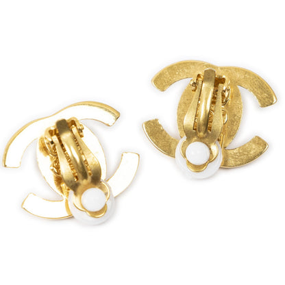 Chanel CC Turnlock Clip on Earrings Gold Plated — view 2
