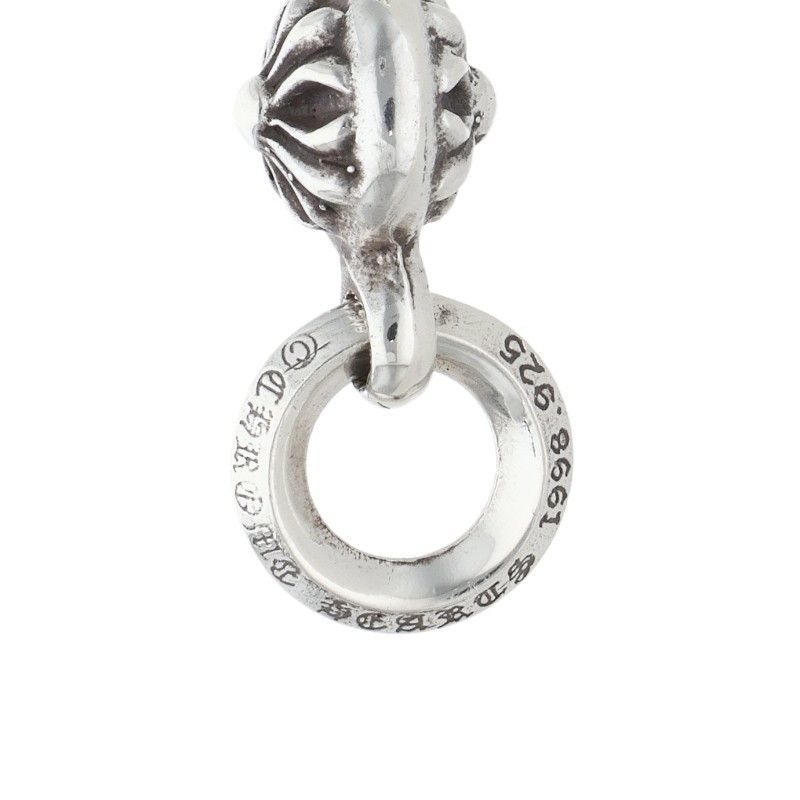 Chrome Hearts Tny CH Crs 1 Ball Tiny CH Cross Charm Silver Necklace Top — view 3