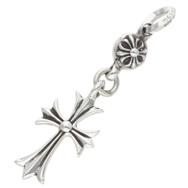 Chrome Hearts Tny CH Crs 1 Ball Tiny CH Cross Charm Silver Necklace Top