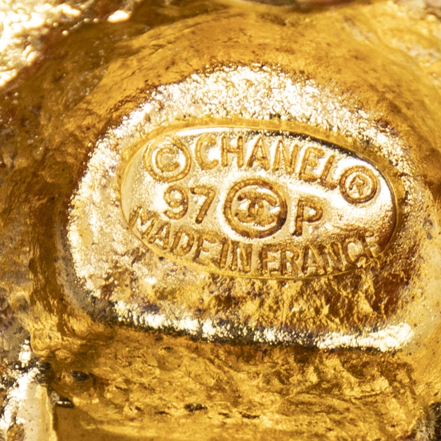 Chanel CC Logo Round Clip Type Earrings Gold Plated — view 3
