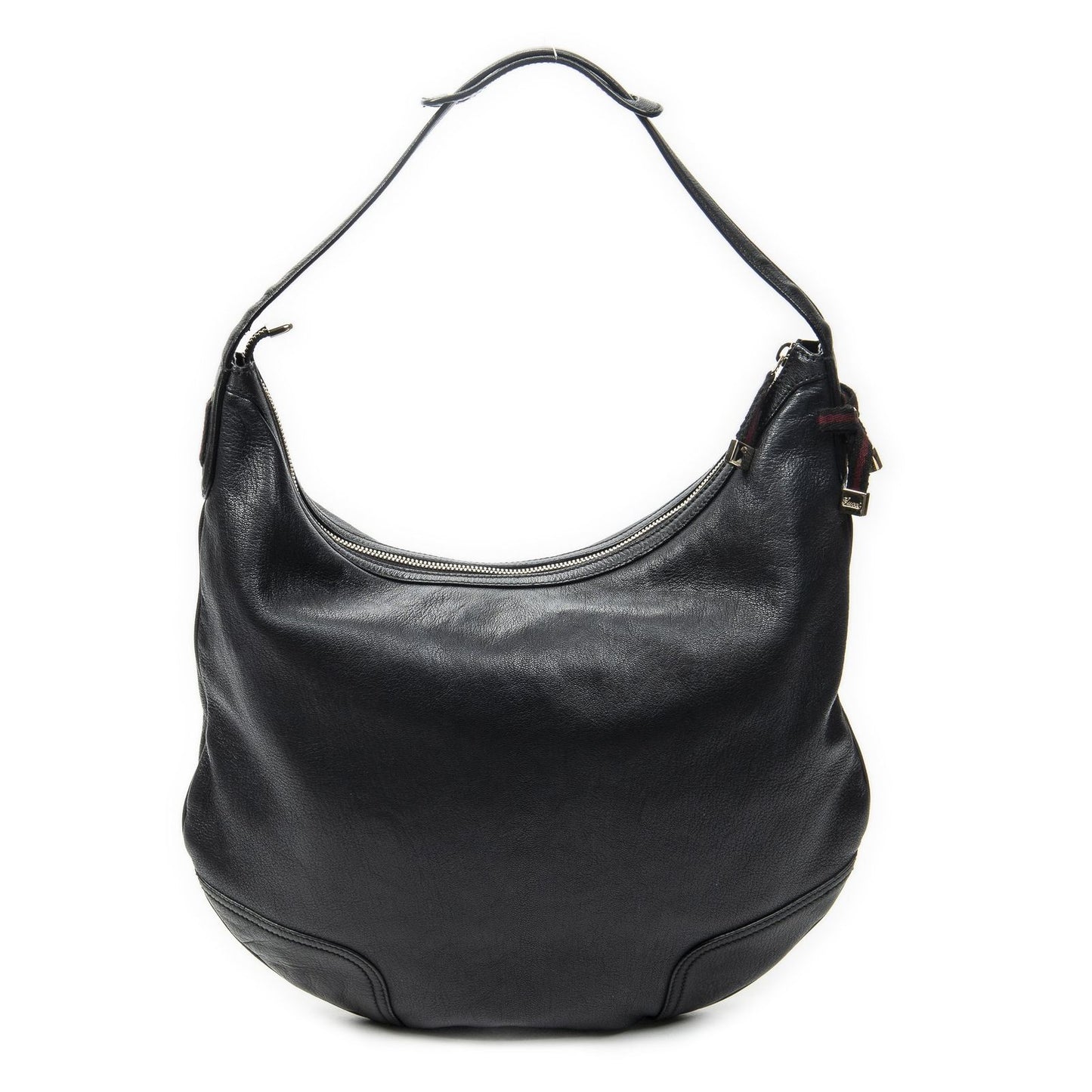 Gucci Large Web Prince Hobo Black Gray Calfskin Leather — view 5