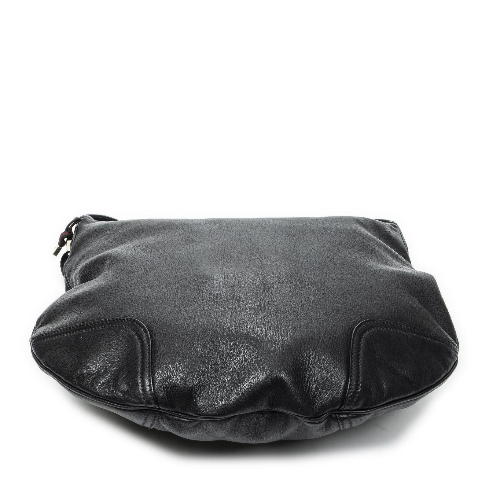 Gucci Large Web Prince Hobo Black Gray Calfskin Leather — view 6