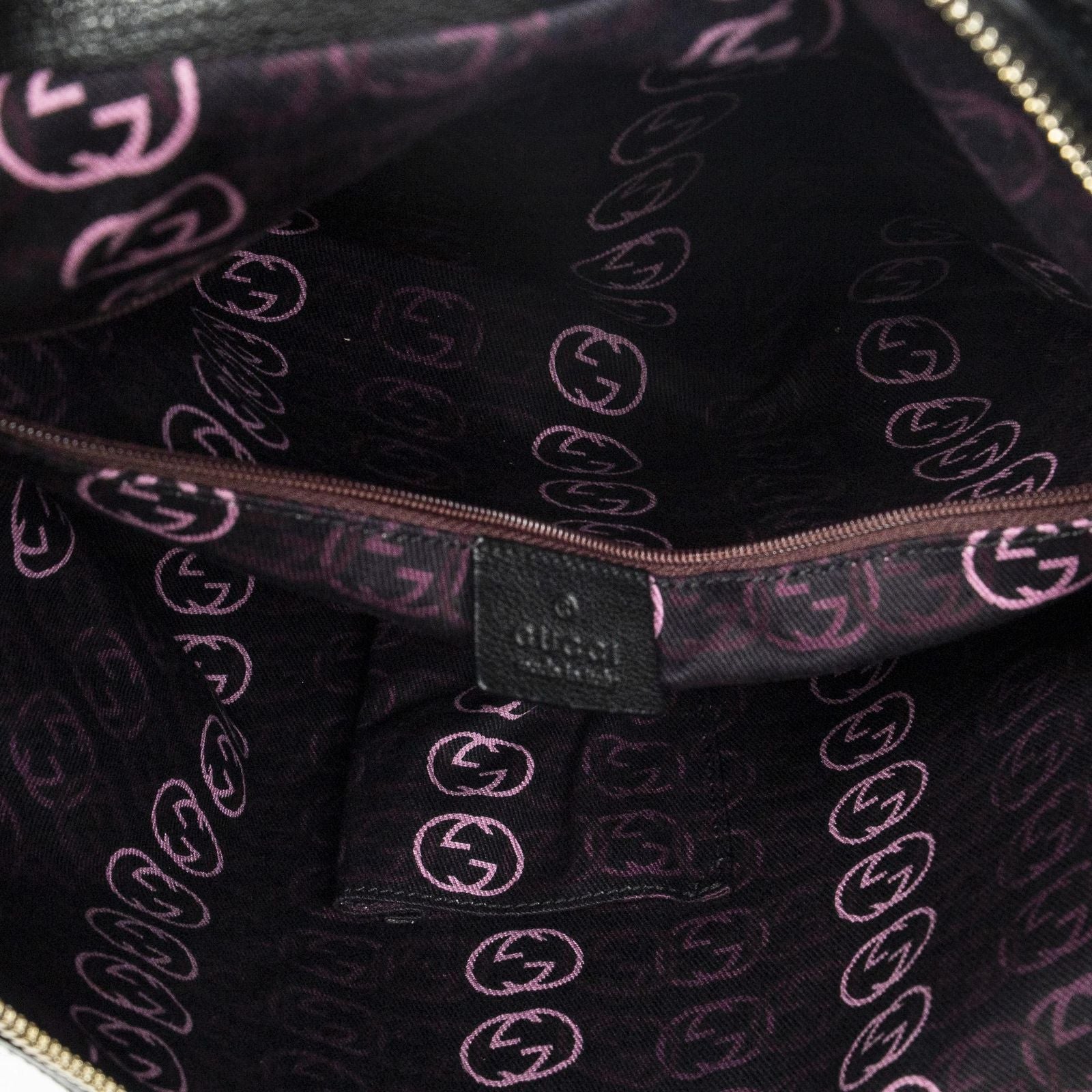 Gucci Large Web Prince Hobo Black Gray Calfskin Leather — view 9