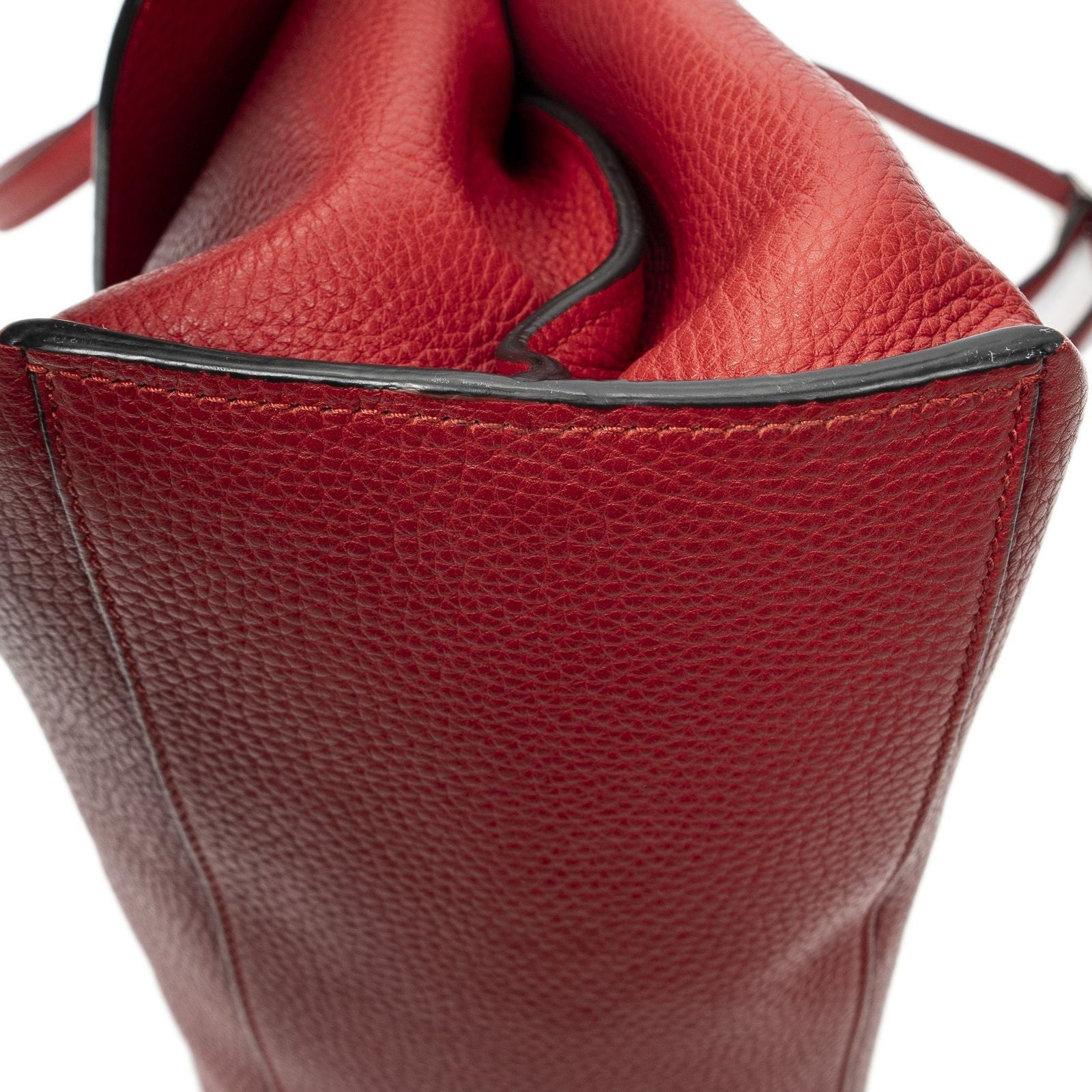 Gucci Midi Amfloral Bamboo Top Handle Red Gray Calfskin Leather — view 8