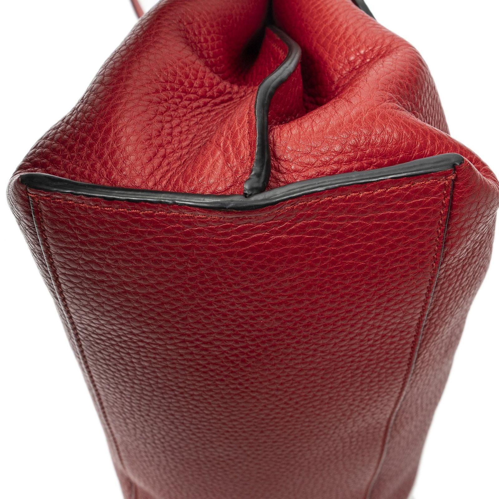 Gucci Midi Amfloral Bamboo Top Handle Red Gray Calfskin Leather — view 7