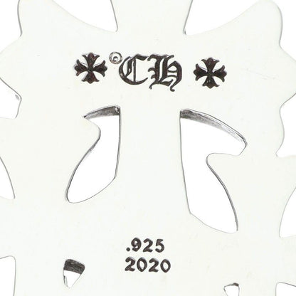 Chrome Hearts 3 CH Crs Sml Triple CH Cross Small Silver Necklace Top — view 3