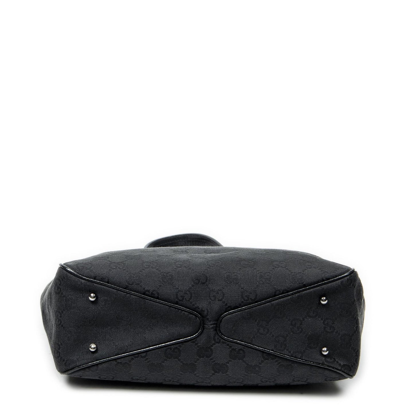 Gucci Small Shoulder Tote Black GG Canvas — view 6