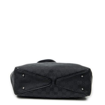 Gucci Small Shoulder Tote Black GG Canvas — view 6