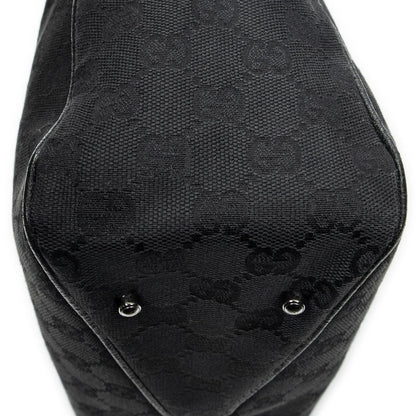 Gucci Small Shoulder Tote Black GG Canvas — view 8