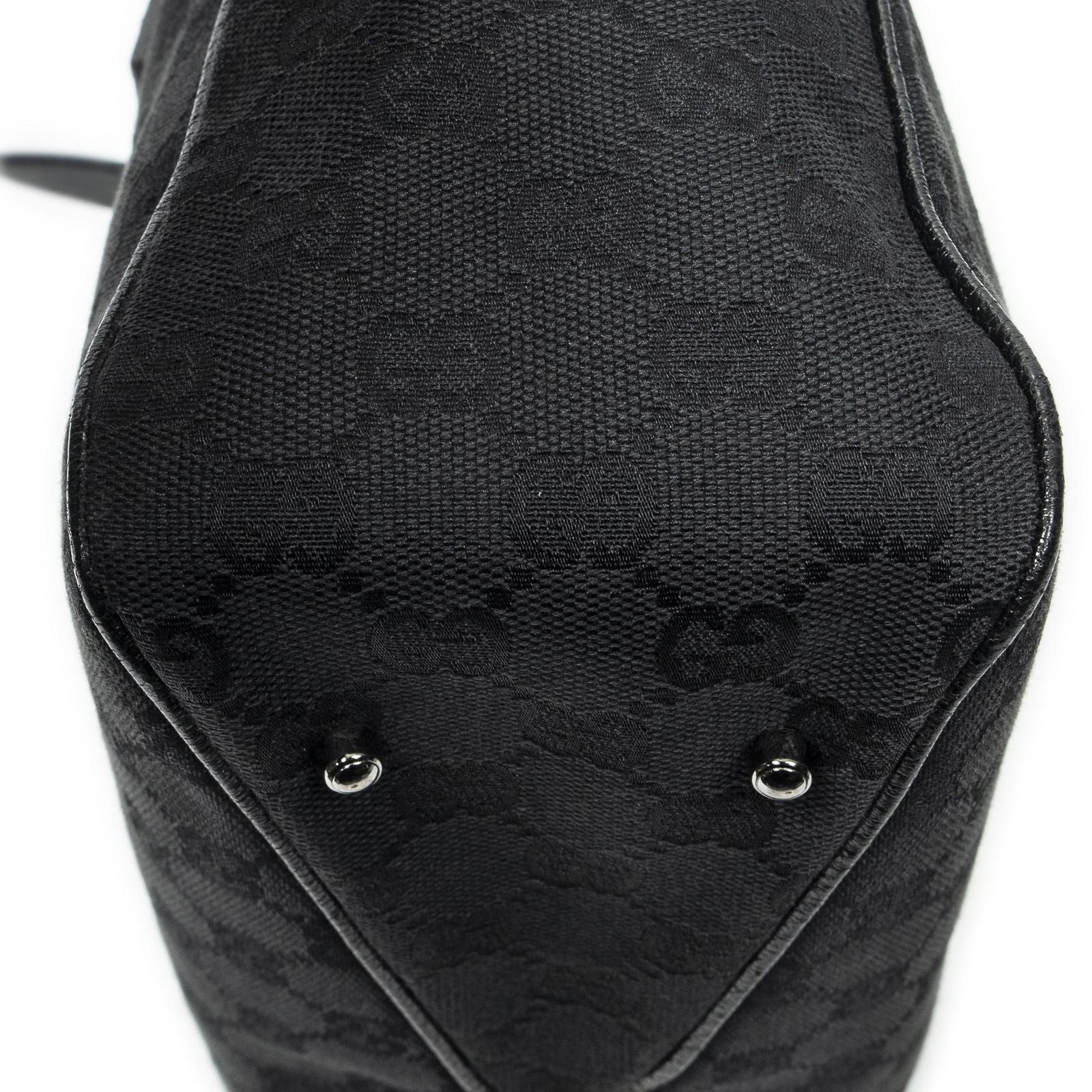 Gucci Small Shoulder Tote Black GG Canvas — view 7